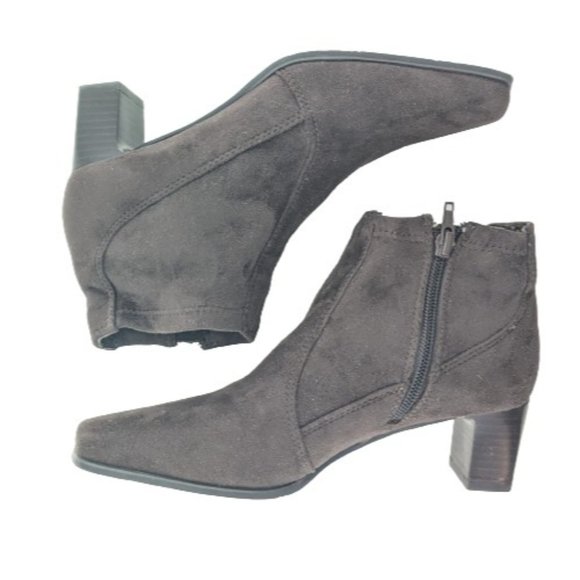 Franco Sarto Millie Brown Suede Ankle Heeled Boots Size 6 - Picture 4 of 12